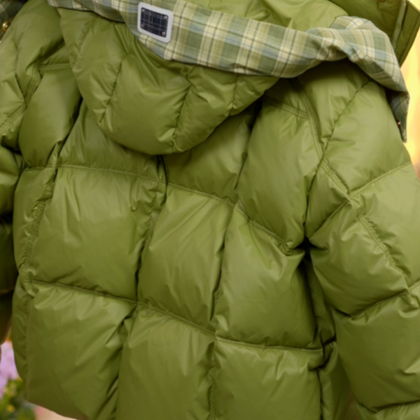 CC-香港海港版 高端格纹拼接原创设计羽绒服女