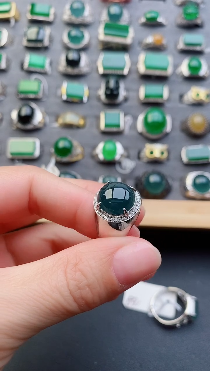 【闪购商品】翡翠戒指银S925镶嵌1212