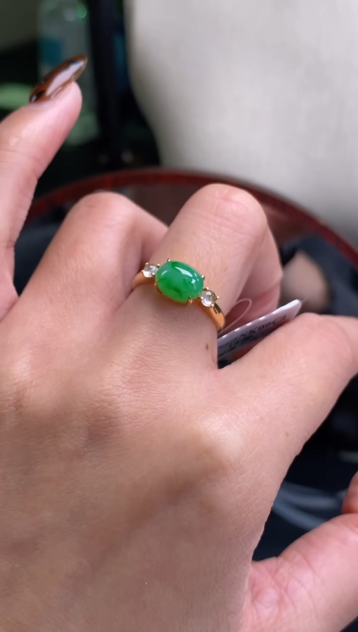 颈饰18K金镶嵌翡翠19331