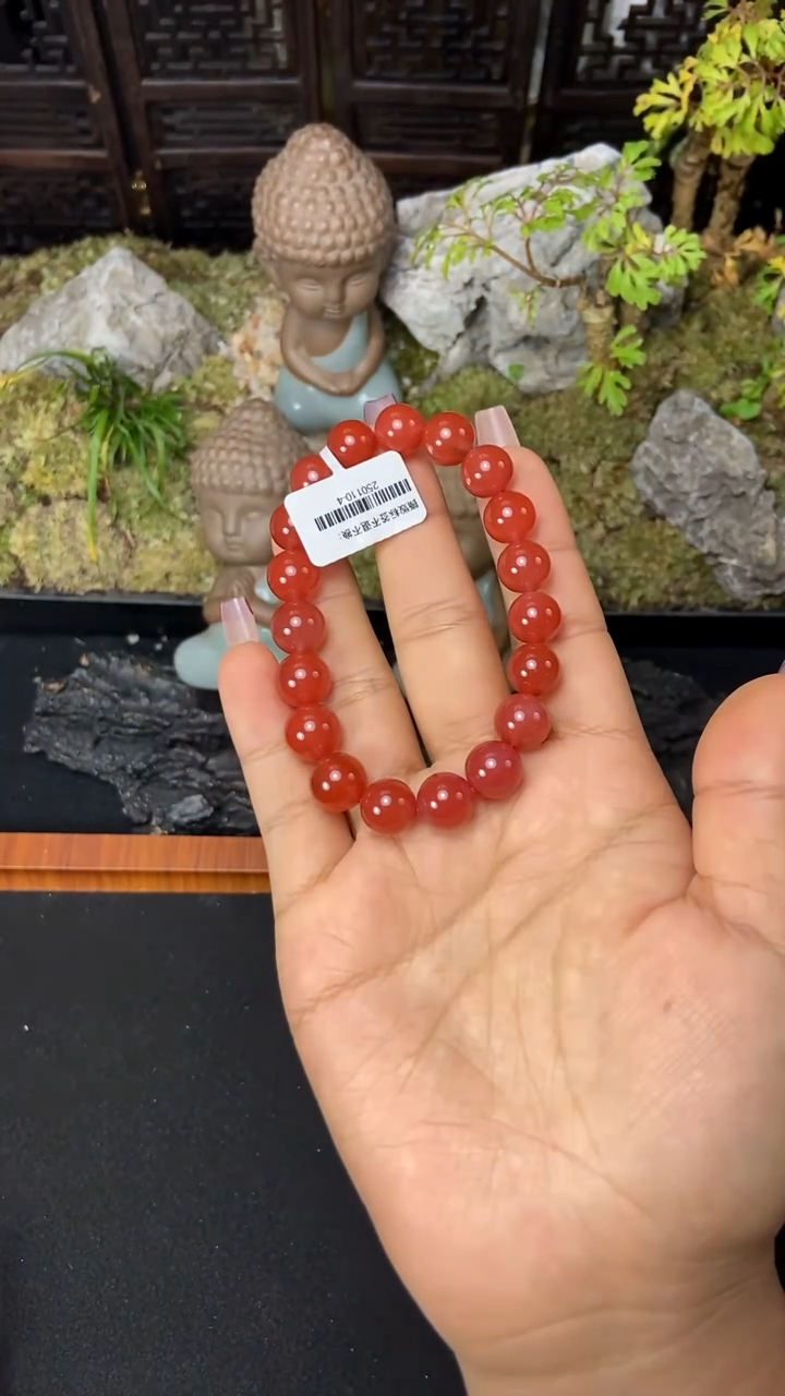 【闪购商品】南红玛瑙手串未镶嵌10mm+冰红单圈手串