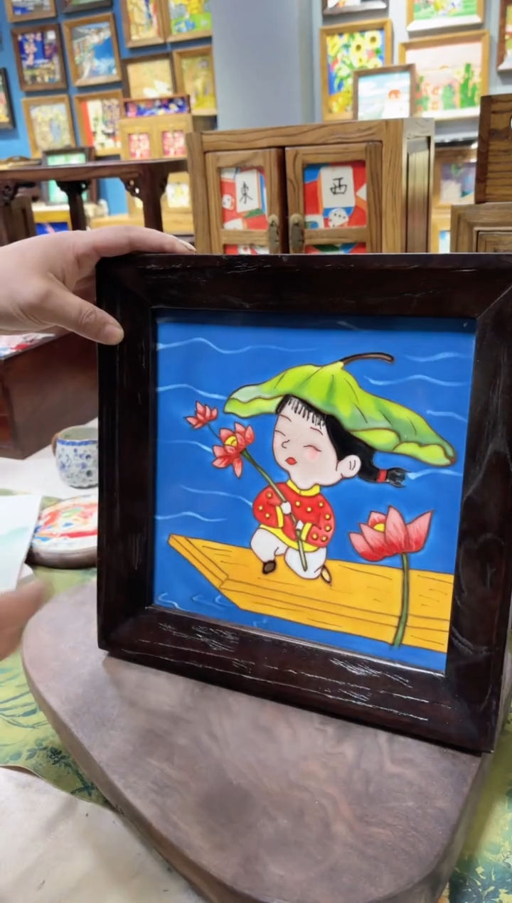 【闪购商品】瓷片32*32cm老榆木挂画特价