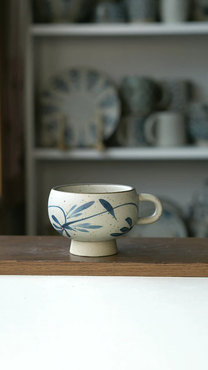 【闪购商品】陶瓷手绘七里香高足蛋杯210ml@4-2@