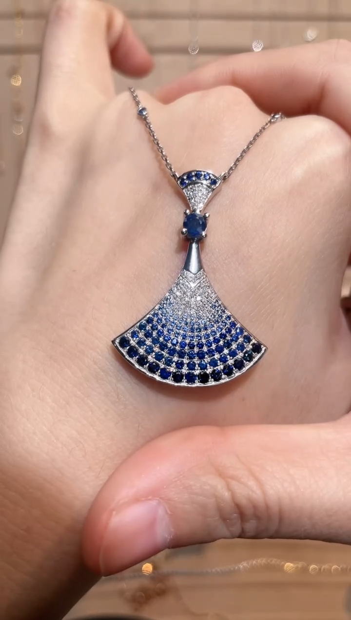 【闪购商品】钻石项链18K金镶嵌【月下高定】裙子项链