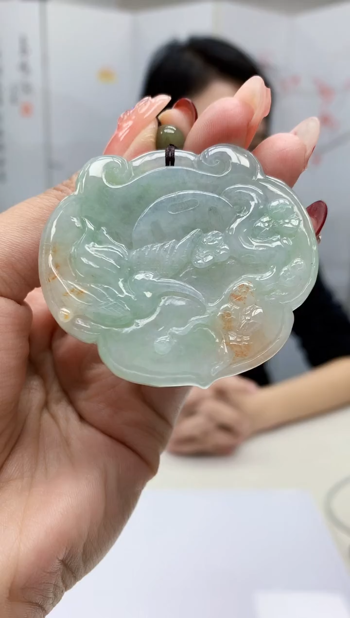 【闪购商品】定制翡翠未镶嵌3123MM-毛货挂件28
