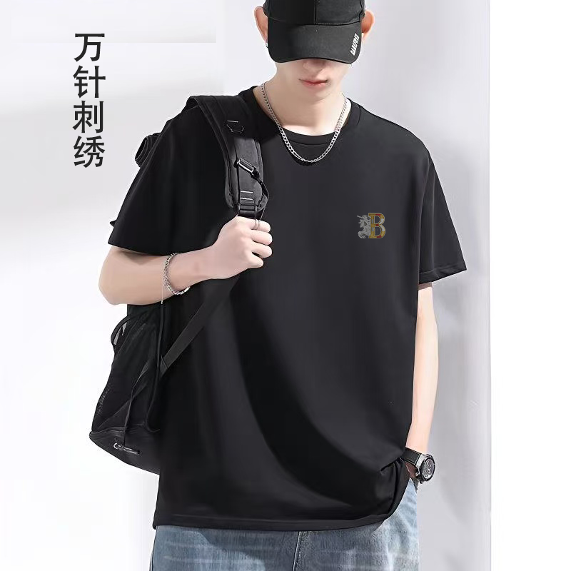 Padima/帕蒂玛万针刺绣夏季圆领T恤时尚百搭男女款短袖0-B字马