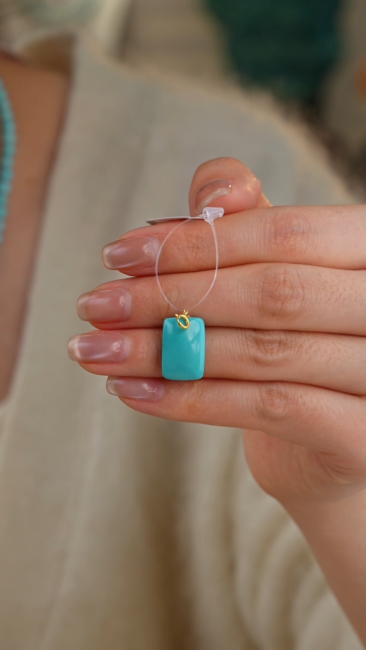 【闪购商品】绿松石吊坠(不含链)18K金镶嵌1