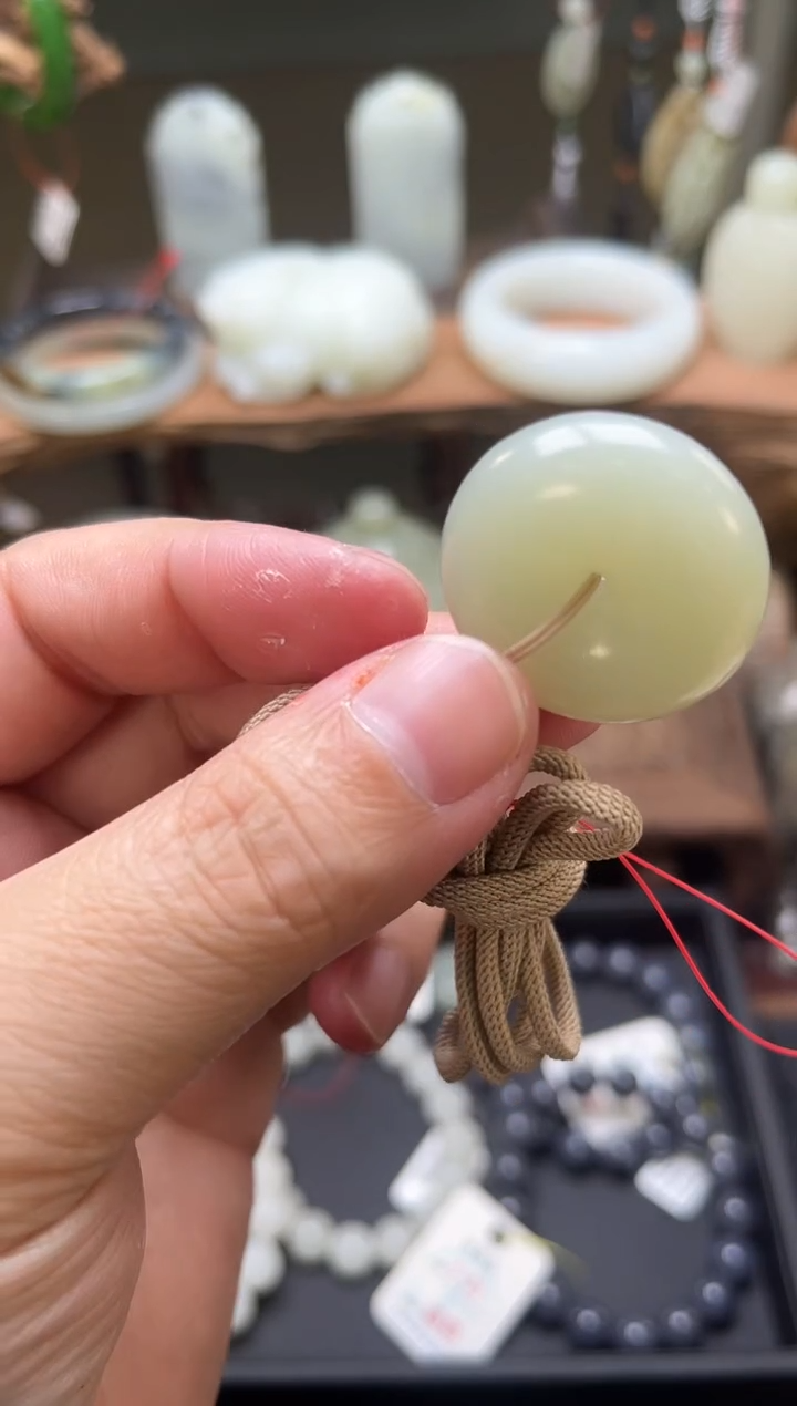 【闪购商品】和田玉吊坠未镶嵌且末青白玉平安扣9001493