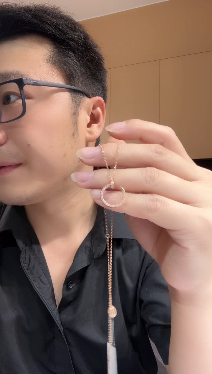 【闪购商品】钻石套链18K金镶嵌k玫钉子套链GHJ