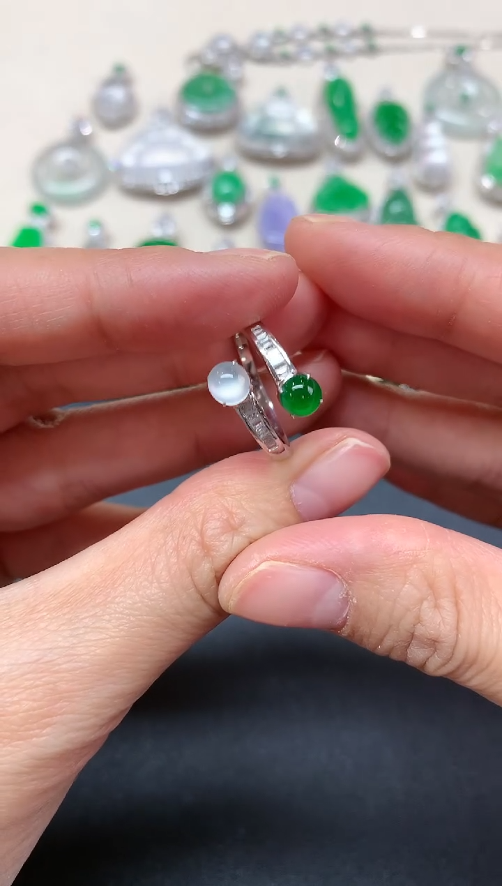 【闪购商品】翡翠戒指18K金镶嵌Q110|5980