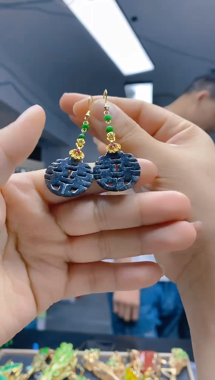 【闪购商品】翡翠耳饰合金0416翡翠耳钩