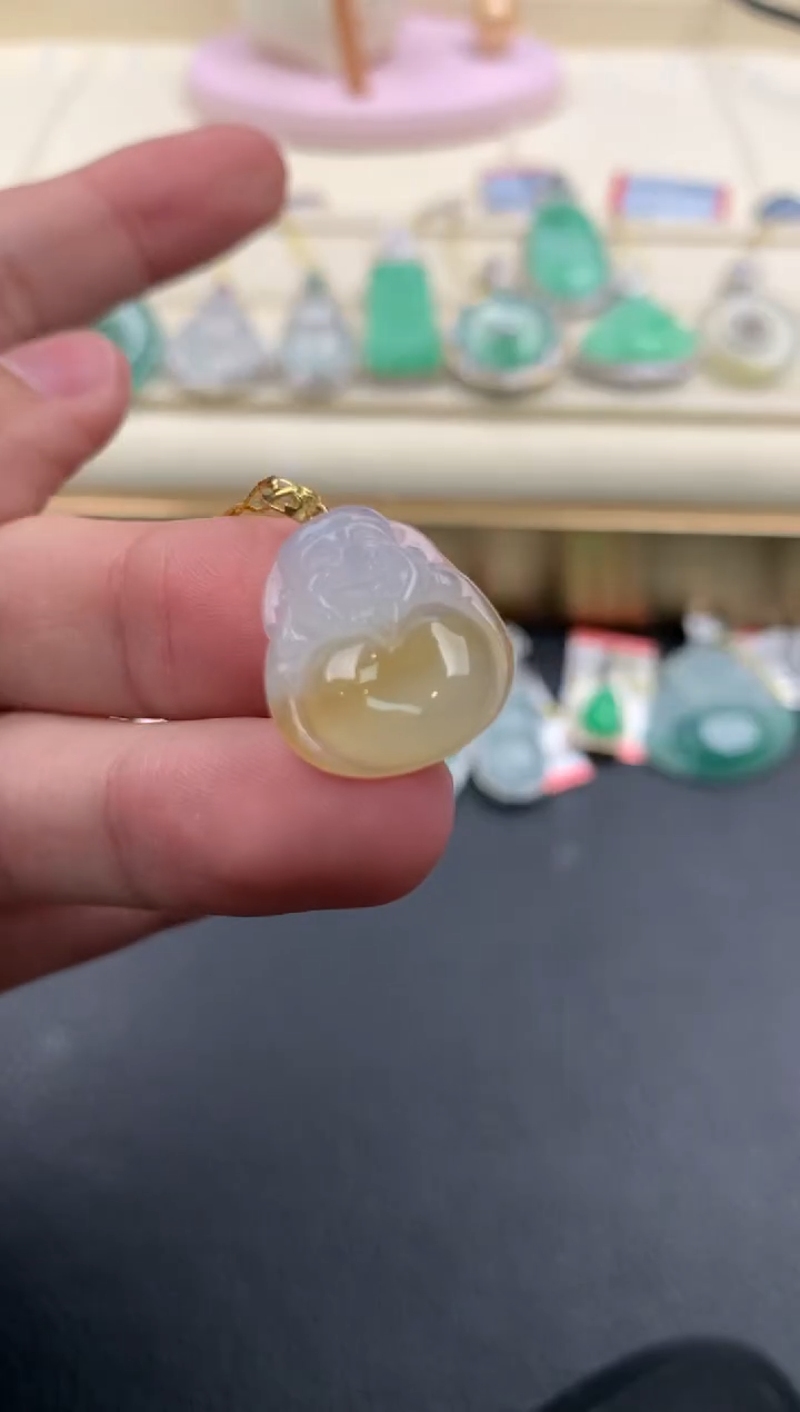 【闪购商品】翡翠颈饰18K金镶嵌A548    