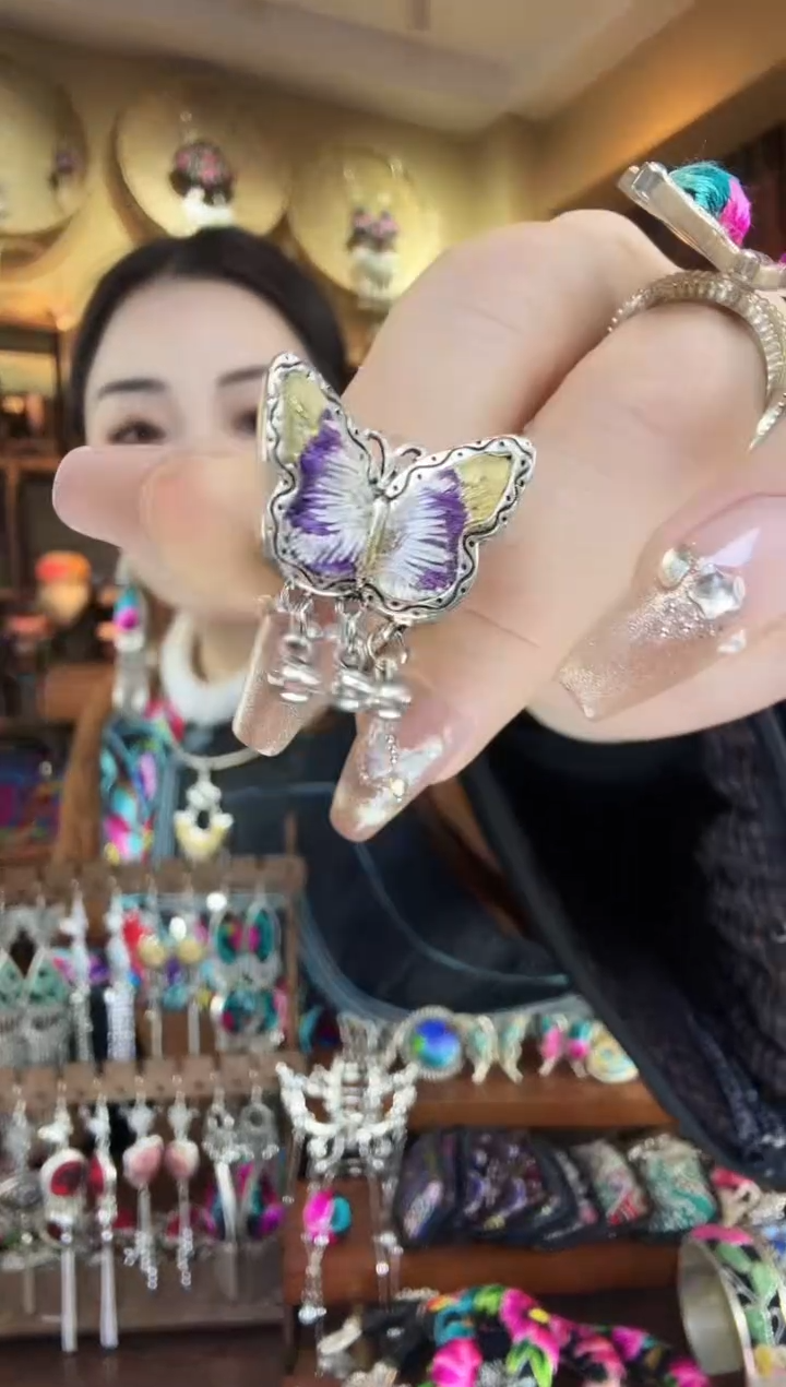 刺绣非遗刺绣民族风戒指