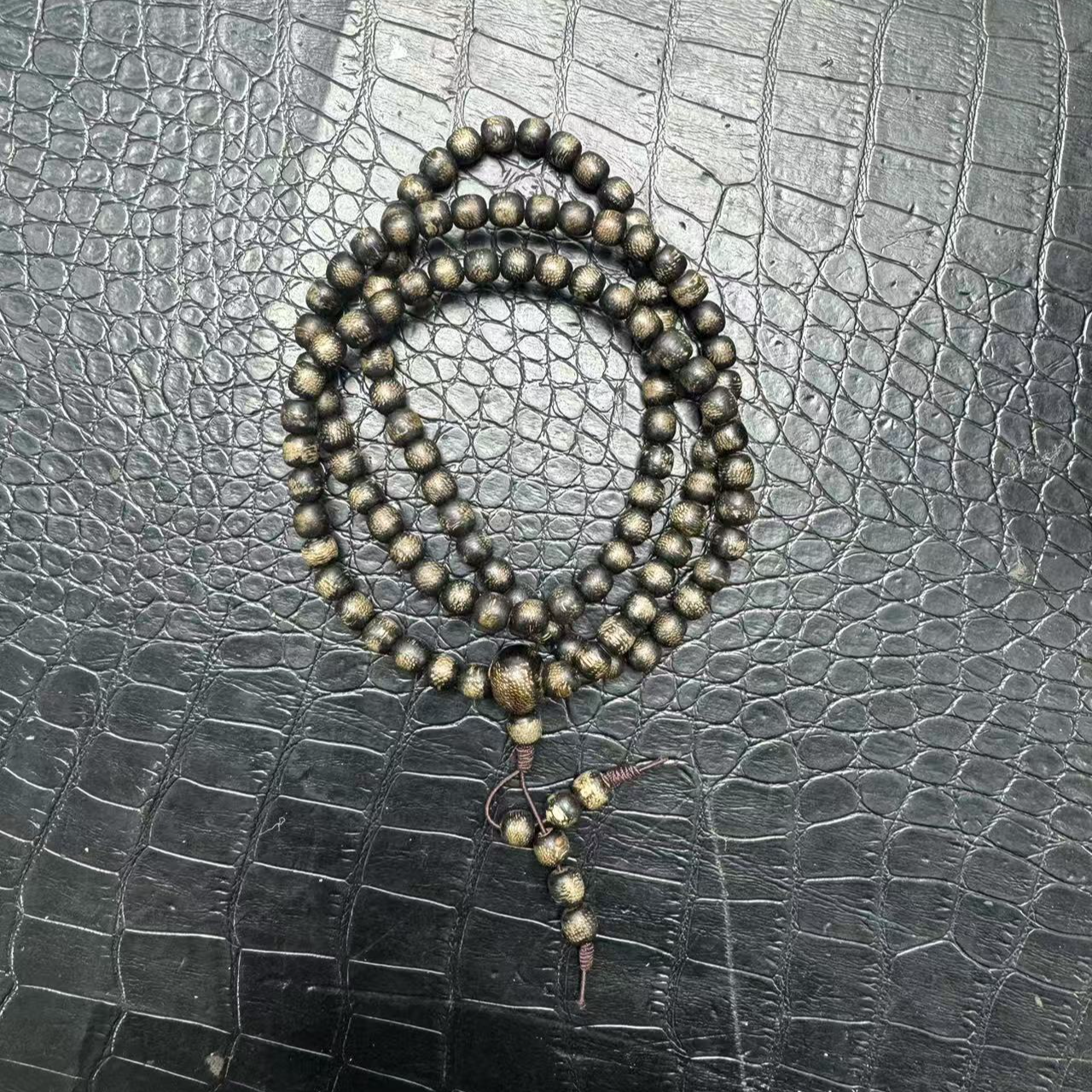 A286海南乌身圆叶文玩多圈6mm