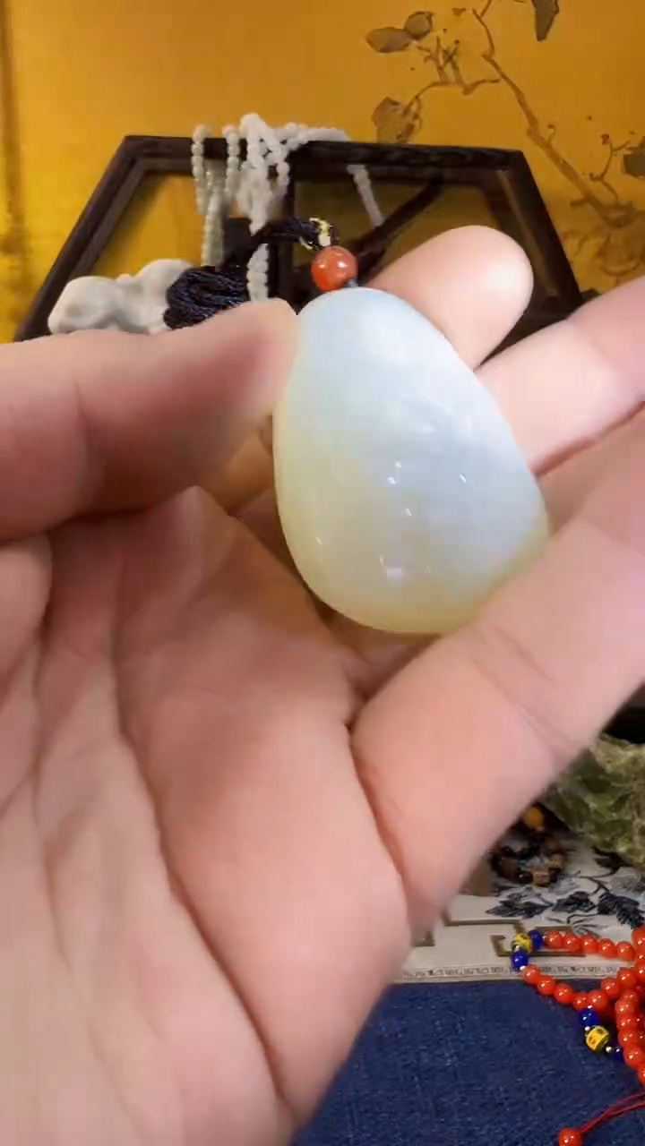 【闪购商品】和田玉挂件未镶嵌和田 月光观音+堂（飞铃文玩）