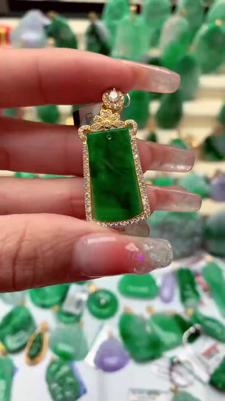 【闪购商品】翡翠颈饰银S925镶嵌挂件