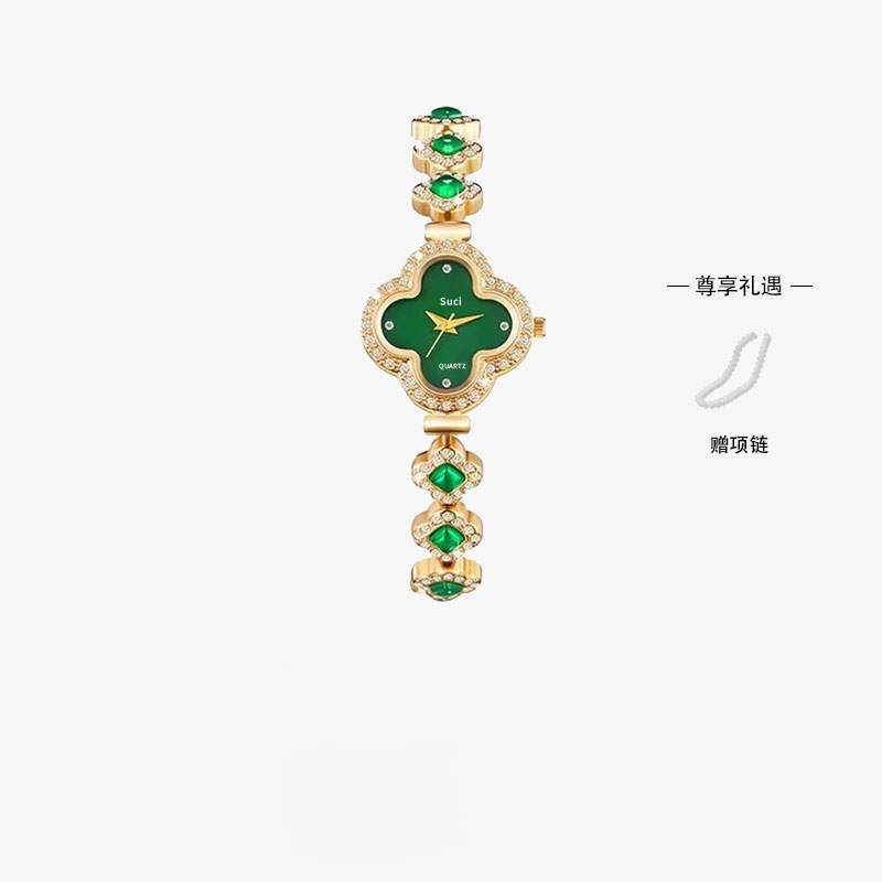 清新淡雅国风绿色时尚幸运花精致女士S腕表套装