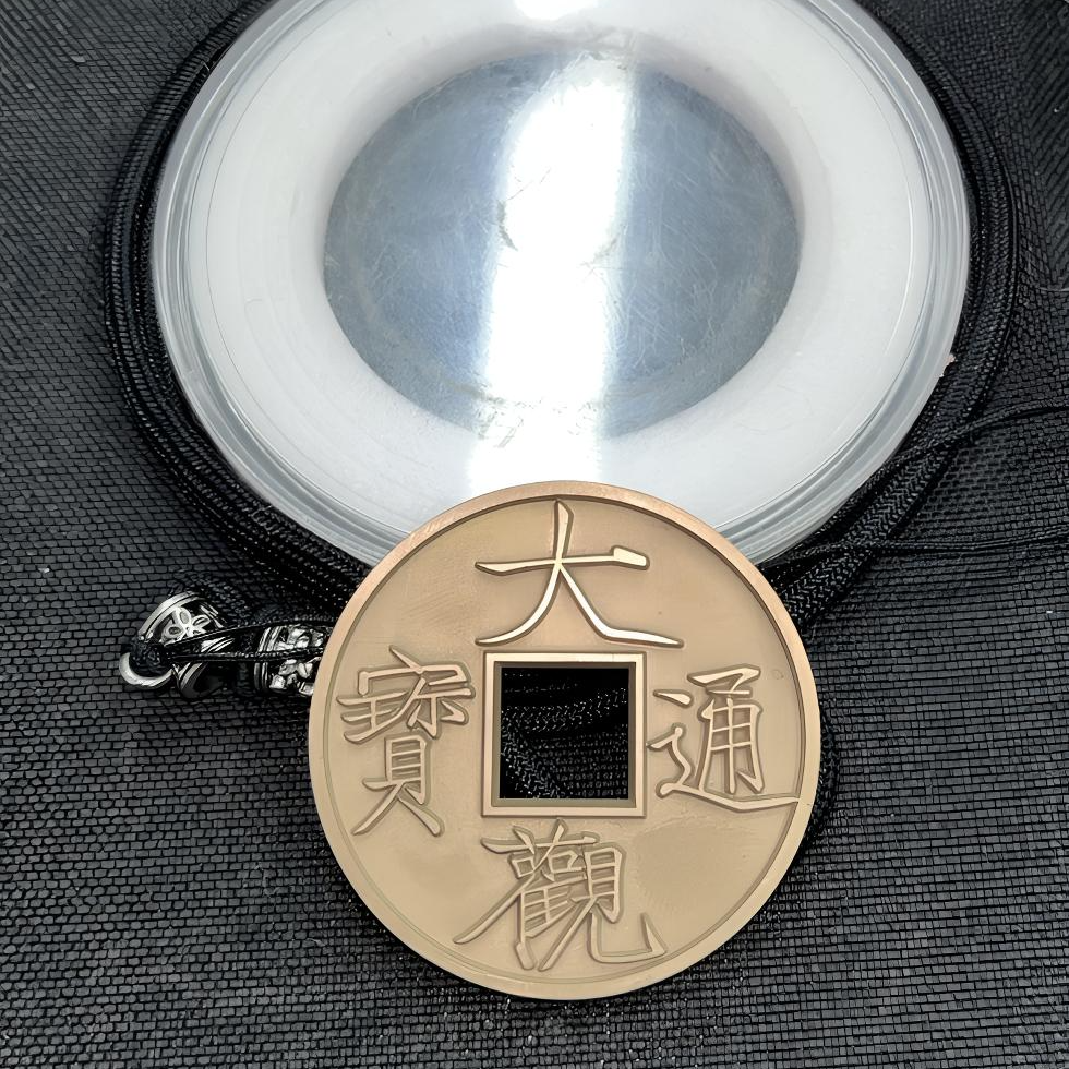 原铜光大观雕母现代非遗手工花钱