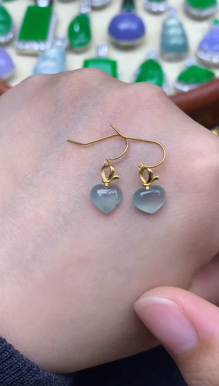 18K金镶嵌翡翠耳饰276-中国好珍宝