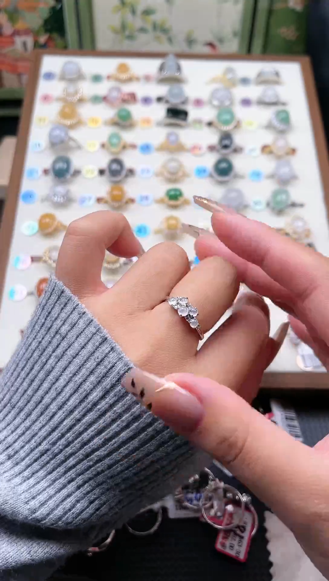 【闪购商品】翡翠戒指银S925镶嵌天然A货翡翠戒指