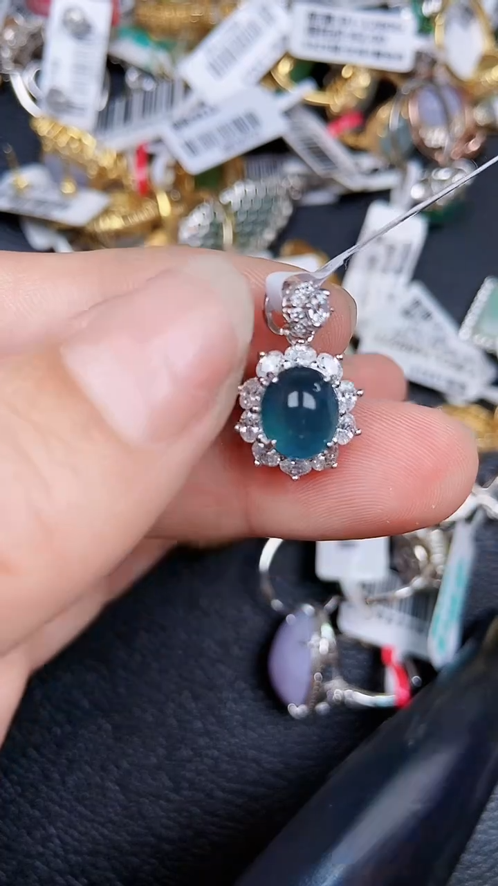 颈饰银S925镶嵌翡翠1771