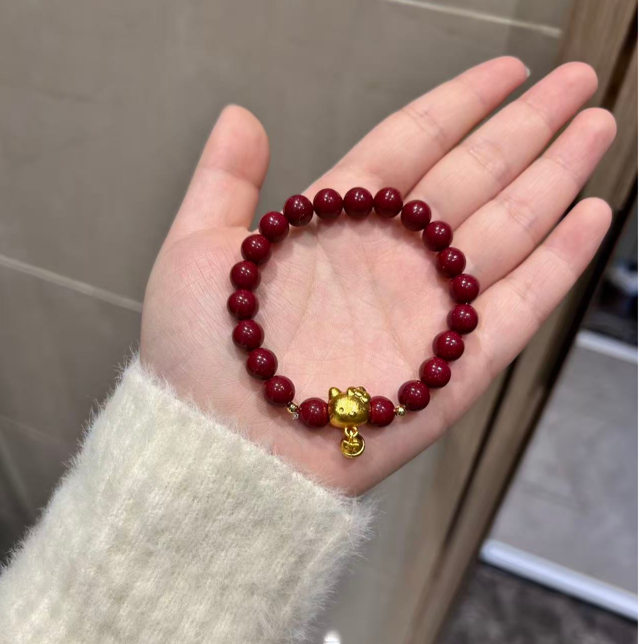 含辰砂工艺品【kitty铃铛】牙牙家朱砂手串