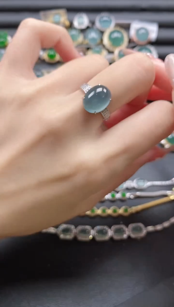 【闪购商品】翡翠戒指银S925镶嵌51151