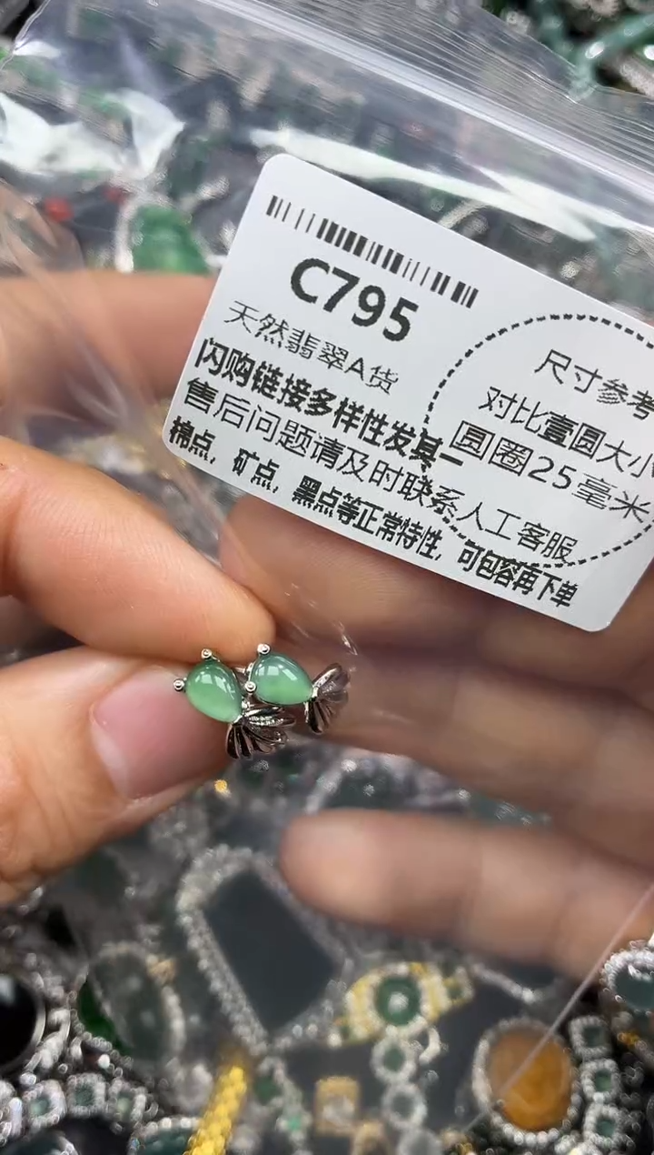 颈饰未镶嵌翡翠C795耳扣