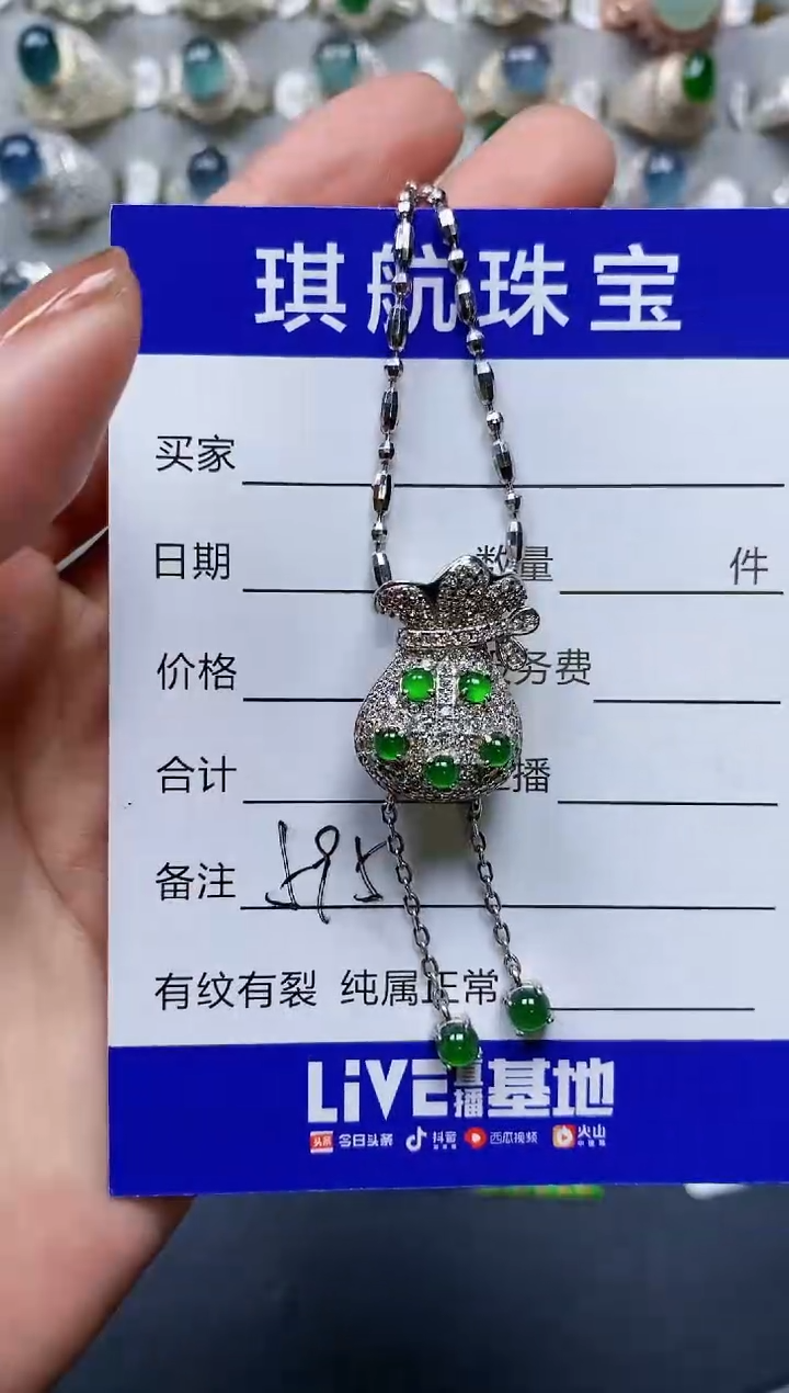 【闪购商品】翡翠颈饰银S925镶嵌0595
