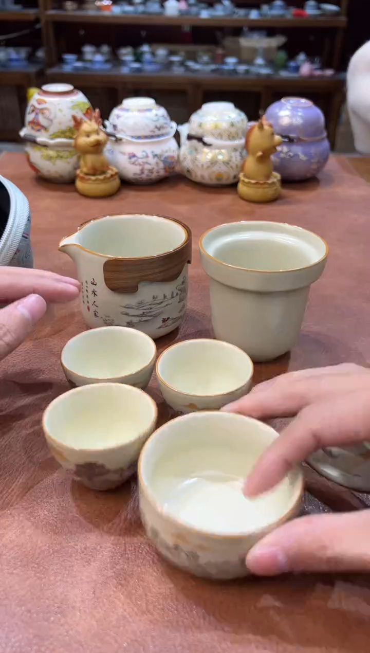 真的很便宜会开片的旅行茶具