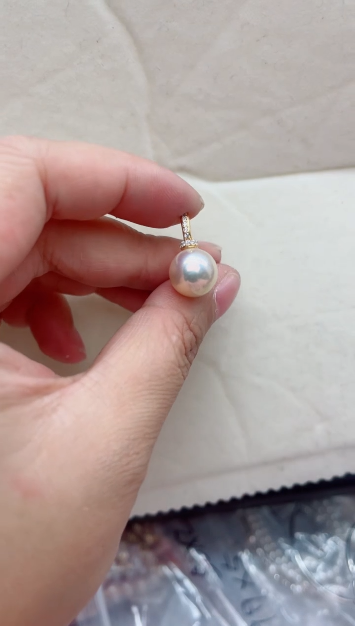 吊坠(不含链)银S925镶嵌淡水珍珠多样性发其一，非无暇
