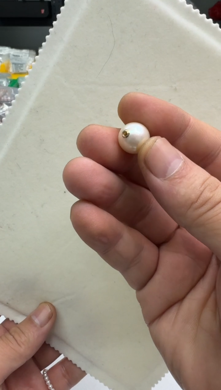 【闪购商品】淡水珍珠吊坠(不含链)18K金镶嵌12-13mm