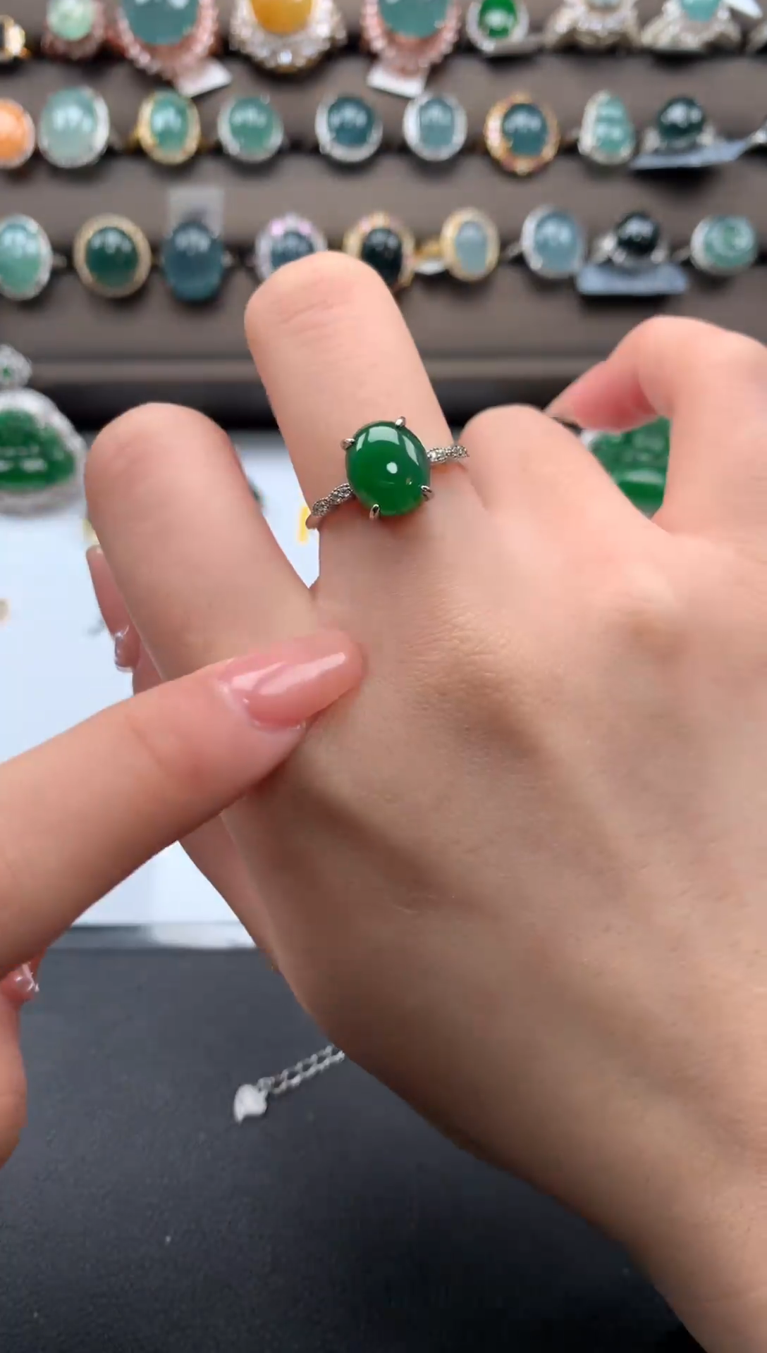 【闪购商品】翡翠戒指银S925镶嵌5214124