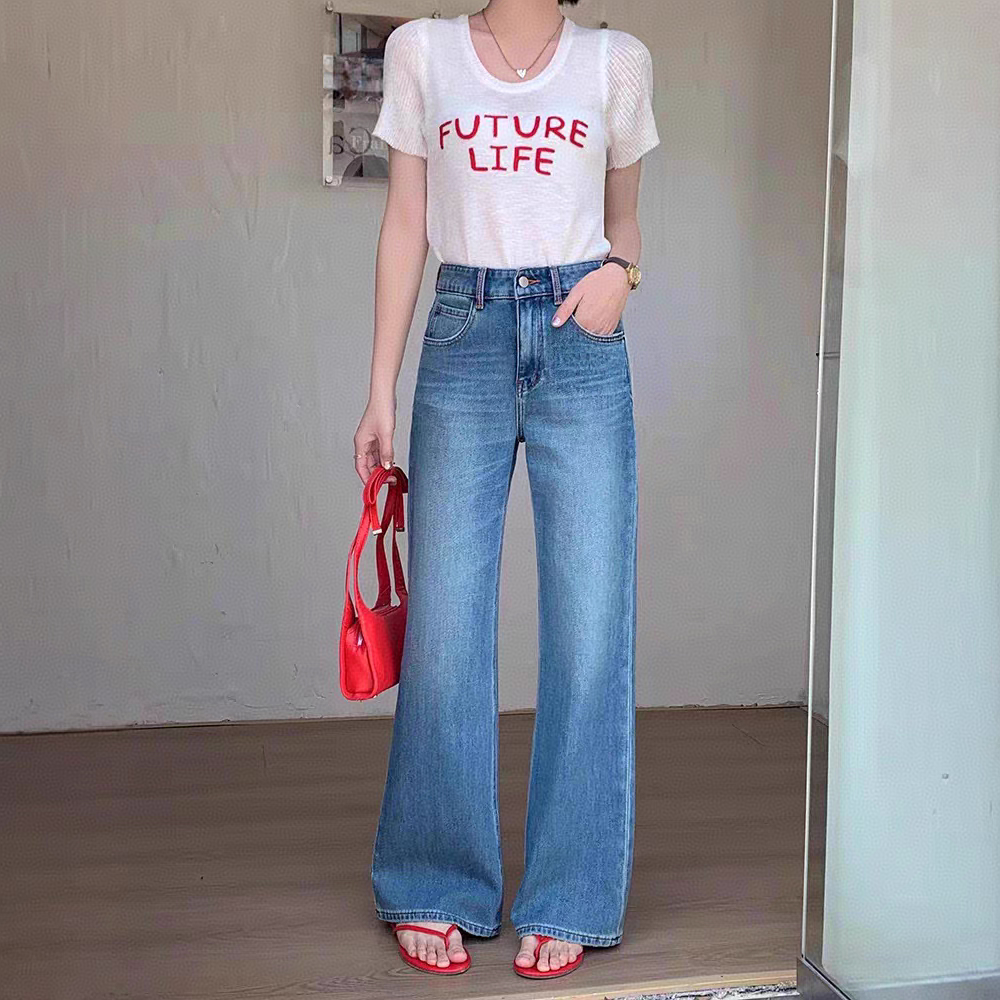 SU 【190】代98  愫玥 热销MWMA2025四面弹窄版直筒微喇拖地牛仔裤~