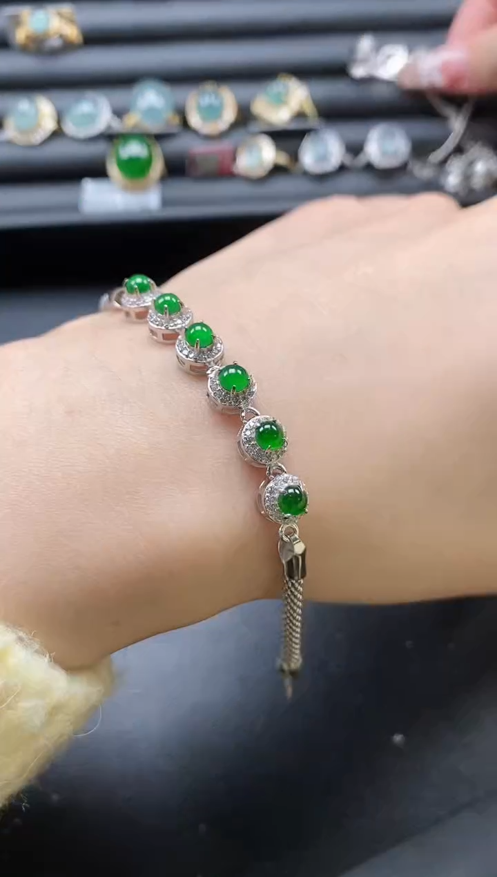 【闪购商品】翡翠戒指银S925镶嵌5151-15