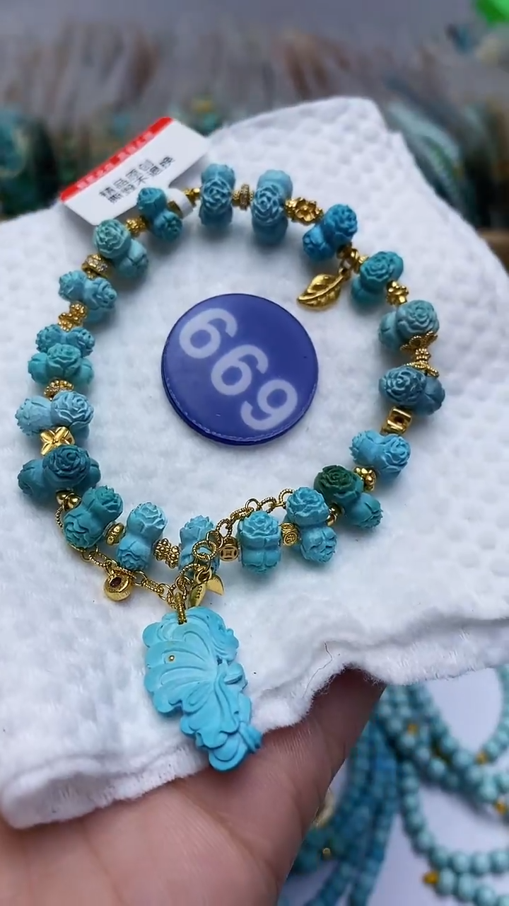 【闪购商品】绿松石手链银S925镶嵌669