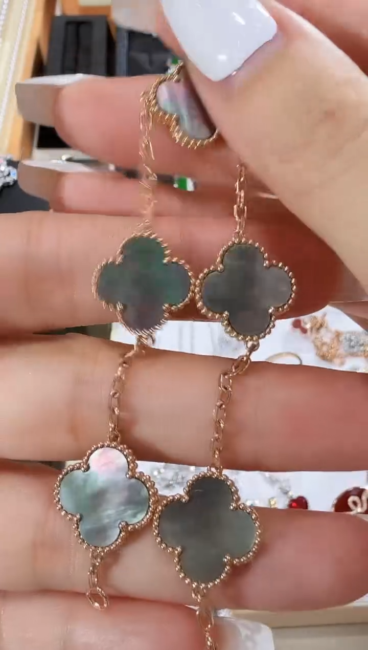 手链贝壳（贝母）18K金镶嵌手链