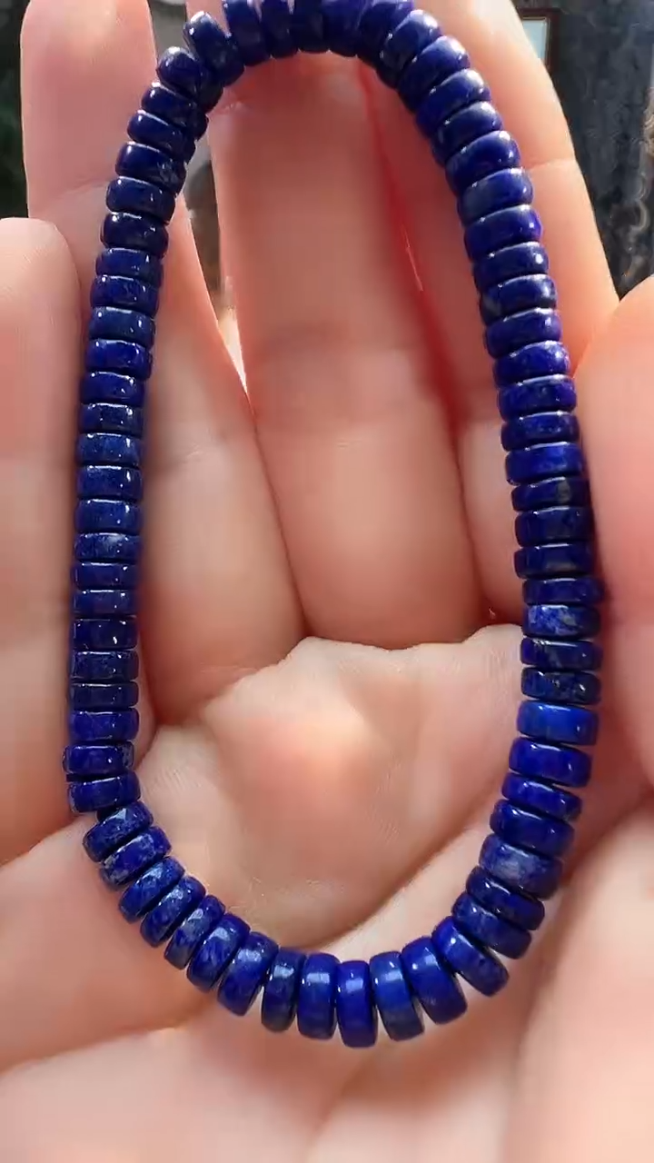 未镶嵌青金石手链6+青金石直切隔片手串一条