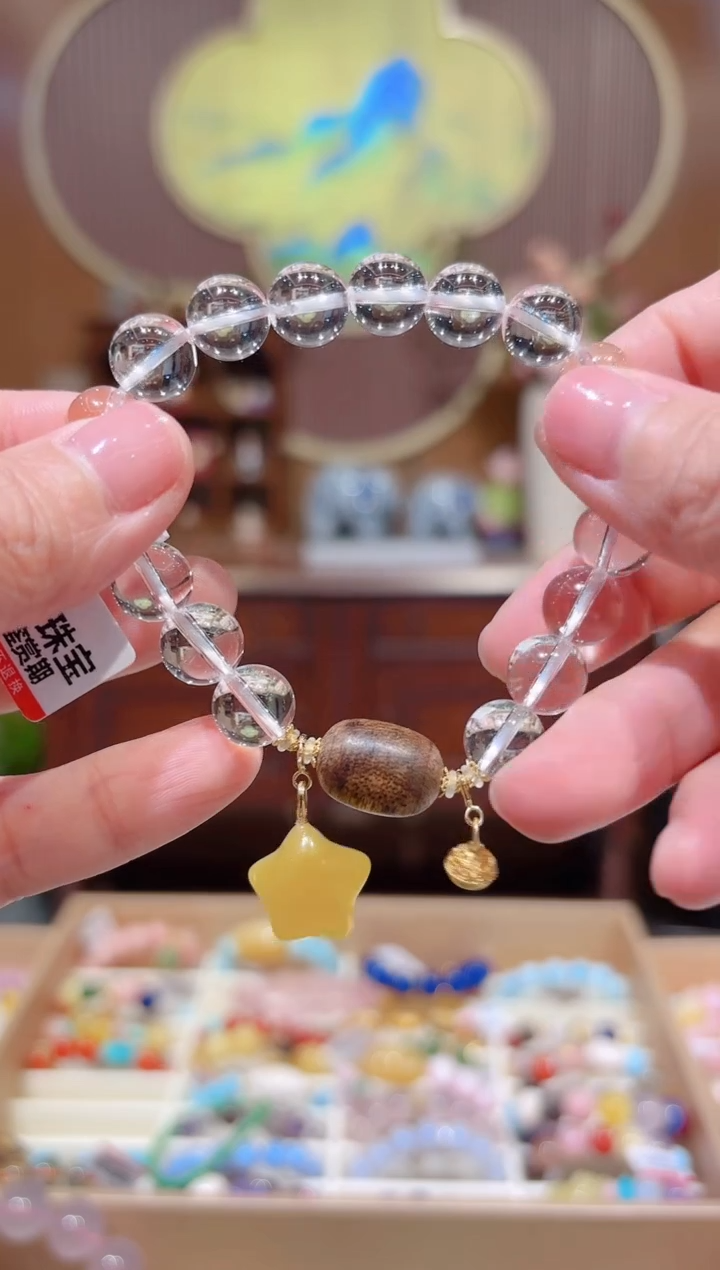 【闪购商品】水晶手串18K金镶嵌设计款珠串