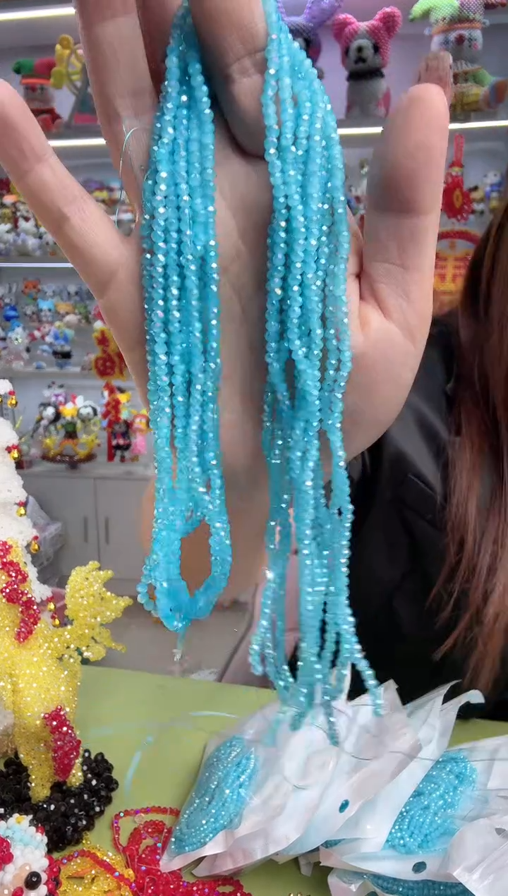 玻璃27122卡2水晶扁10条AB天青蓝玉