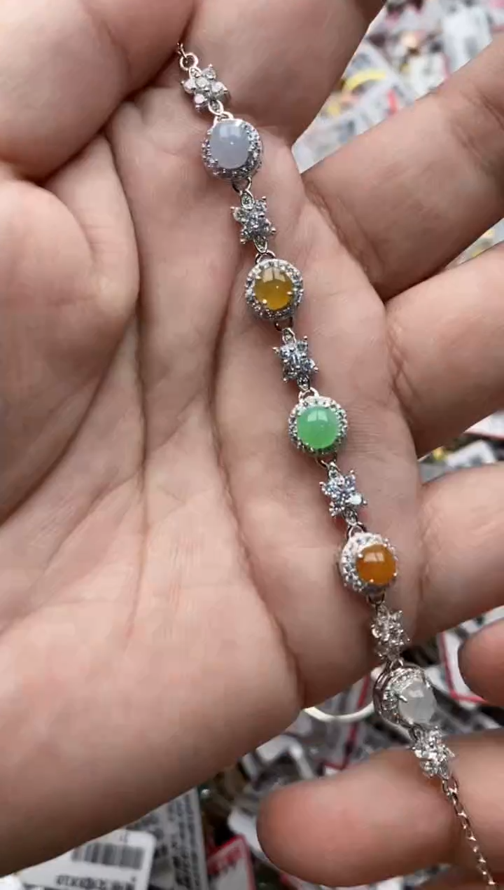 【闪购商品】翡翠戒指银S925镶嵌6666---7