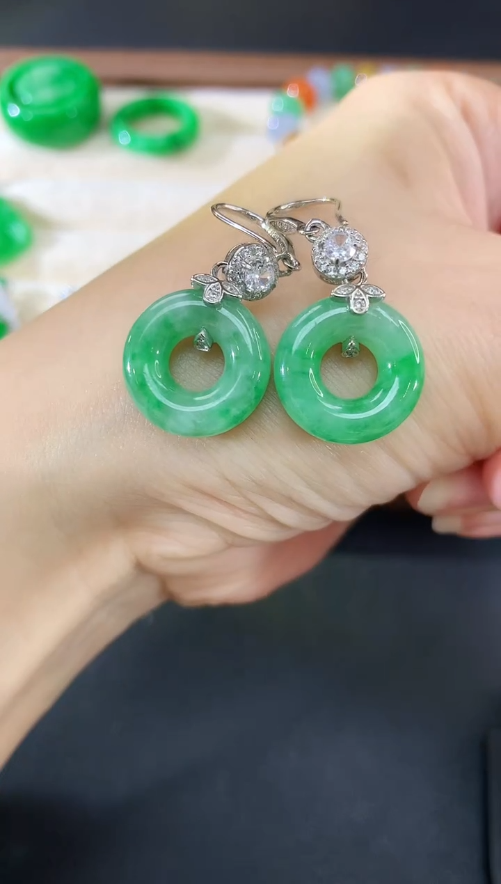 未镶嵌翡翠耳饰201买断场不退不换|1680