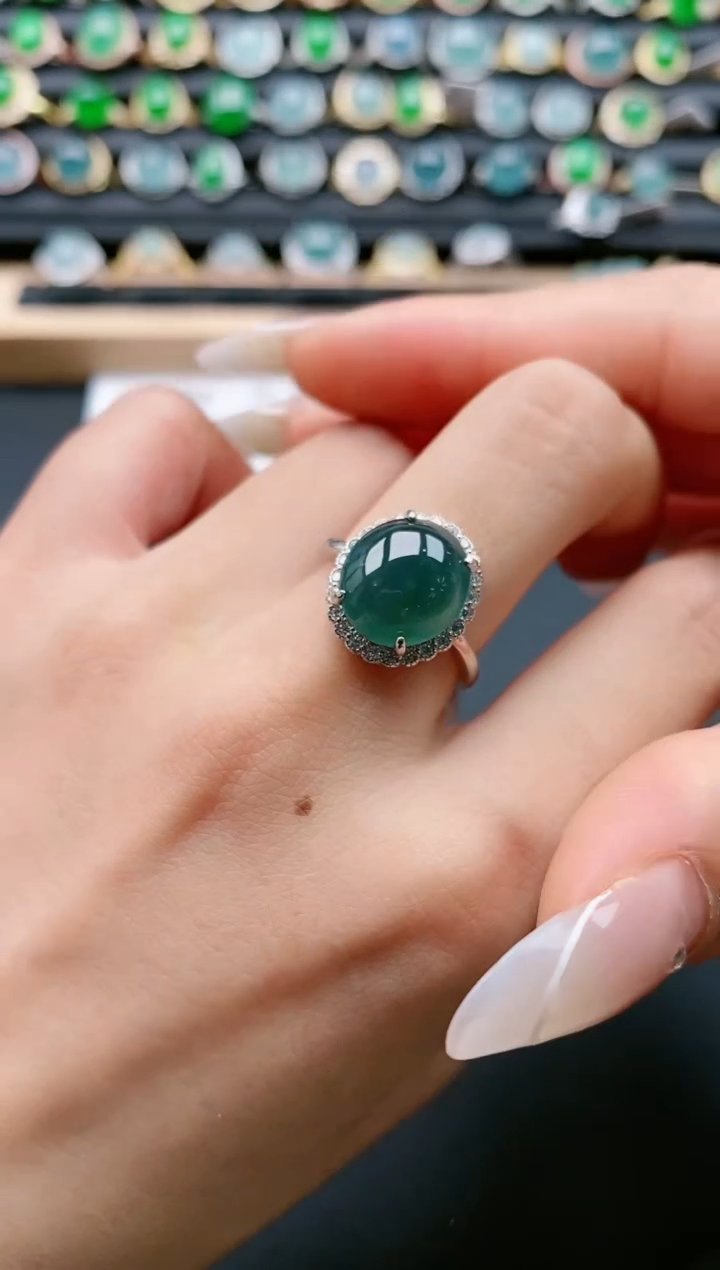 【闪购商品】翡翠戒指银S925镶嵌11111