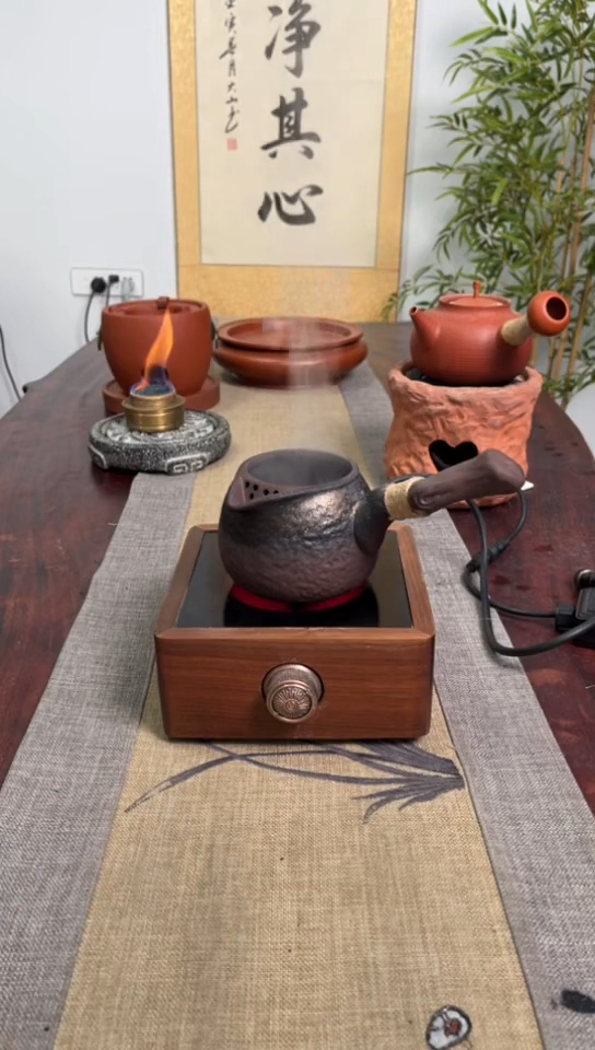 【闪购商品】胡挑木电陶炉＋炒茶壶