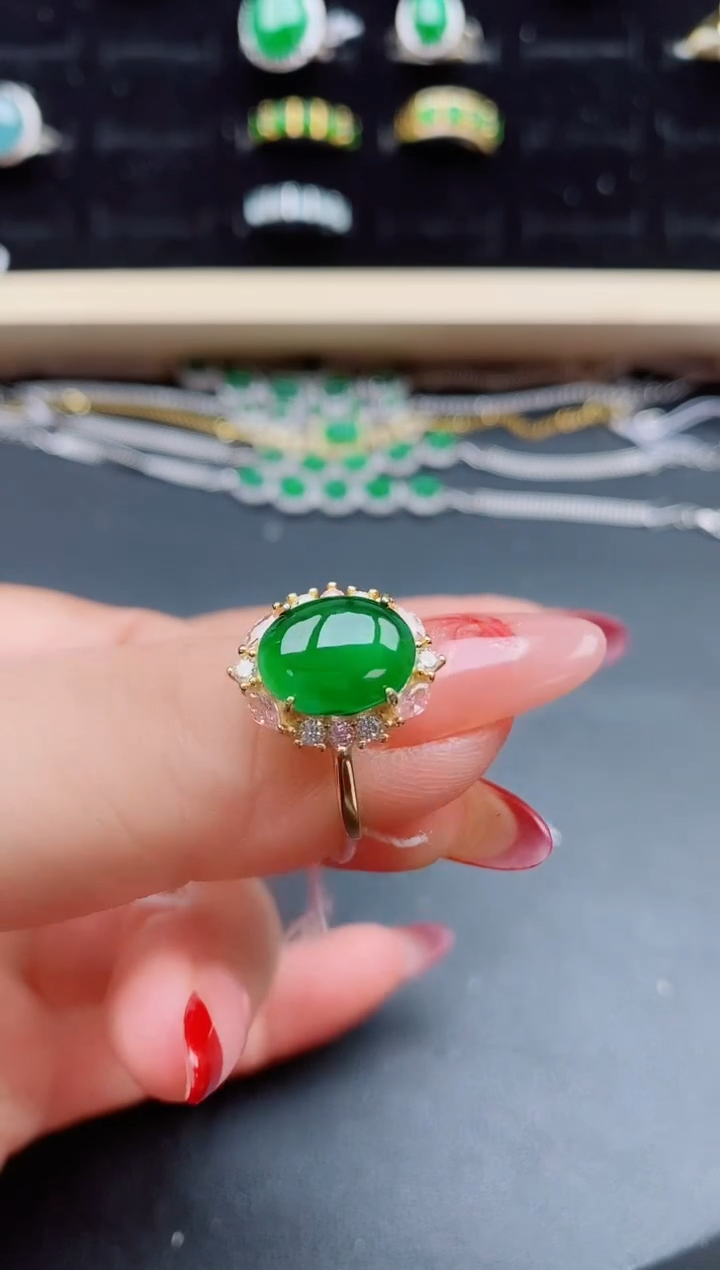 【闪购商品】翡翠戒指银S925镶嵌32321