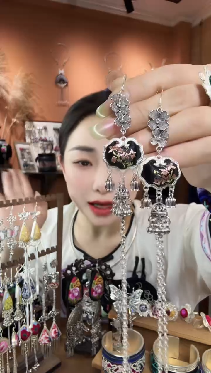 刺绣纯手工民族风耳环