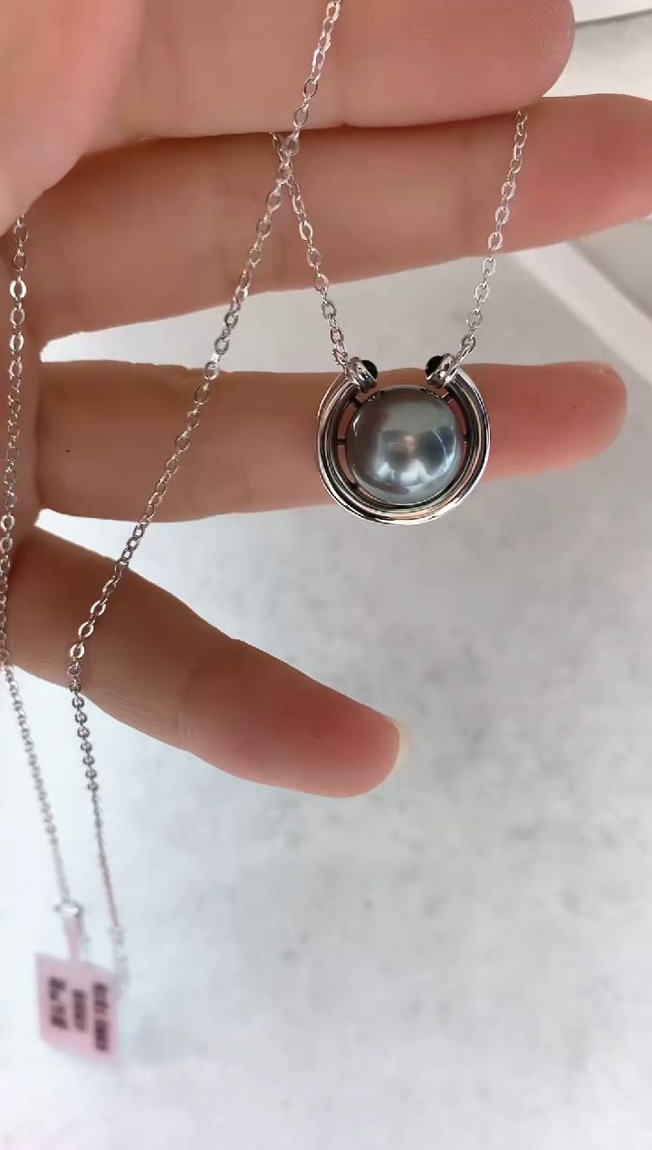 银S925镶嵌套链海水珍珠1