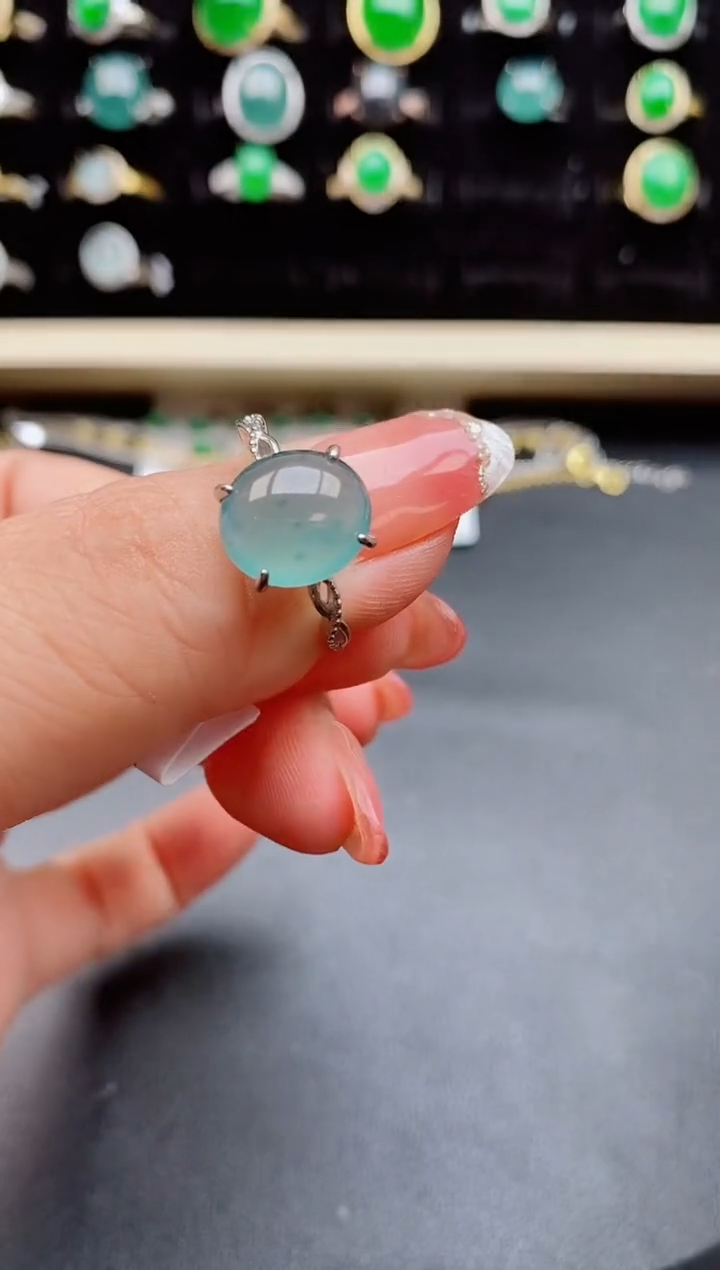 【闪购商品】翡翠戒指银S925镶嵌50800