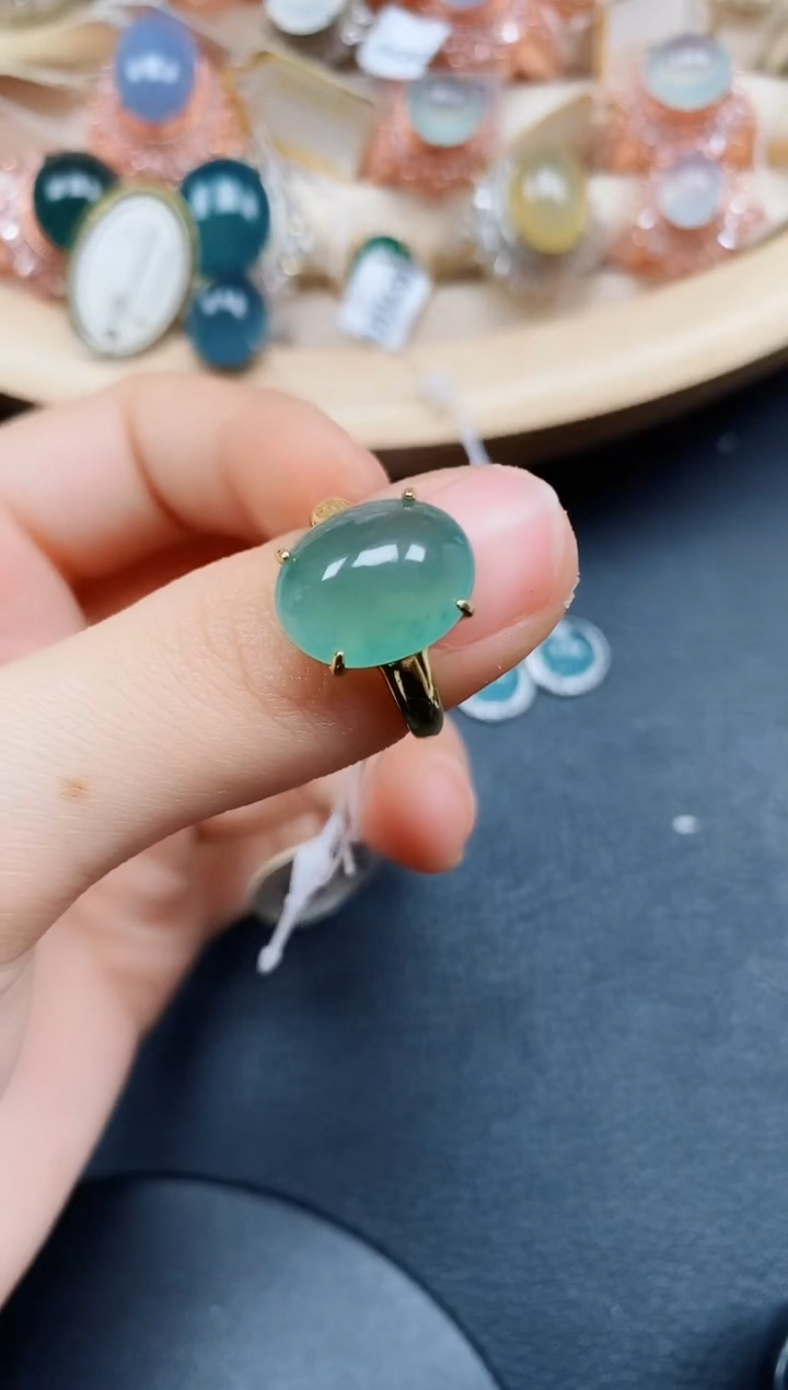 【闪购商品】翡翠戒指银S925镶嵌翡翠