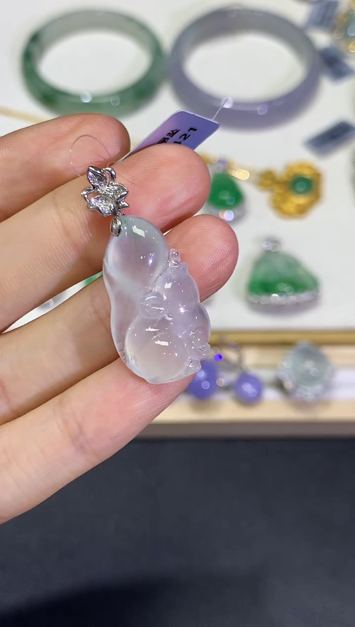 【闪购商品】翡翠颈饰18K金镶嵌团购9