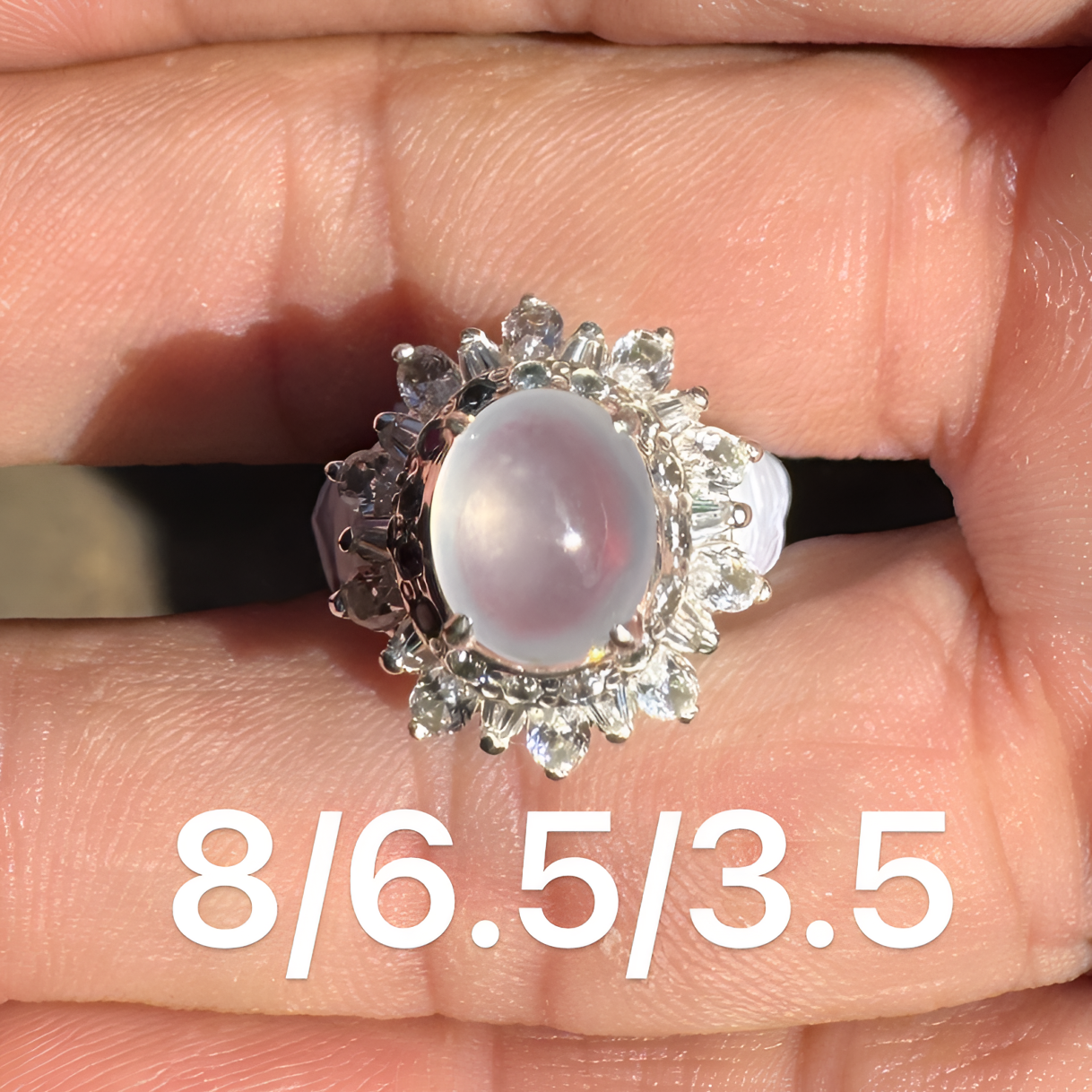 0131(小哪吒在源头)冰种翡翠紫底戒面干净肉细杠味荧光足M20